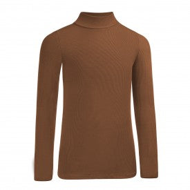 Kids Ribbed Long Sleeve Mockneck Shell
