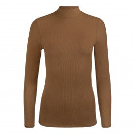 Ribbed Long Sleeve Mockneck Shell