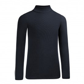 Kids Ribbed Long Sleeve Mockneck Shell