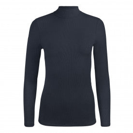 Ribbed Long Sleeve Mockneck Shell
