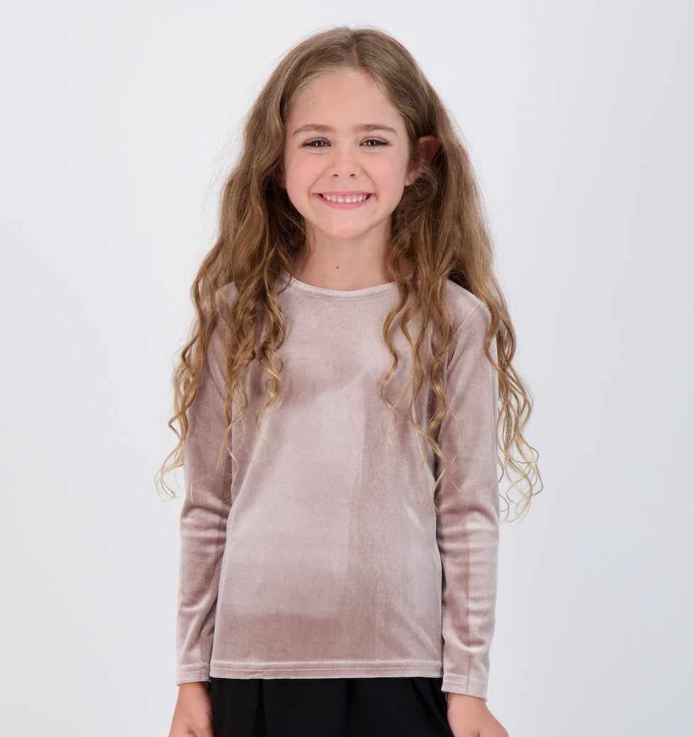 Kids Velvet Long Sleeve Shell