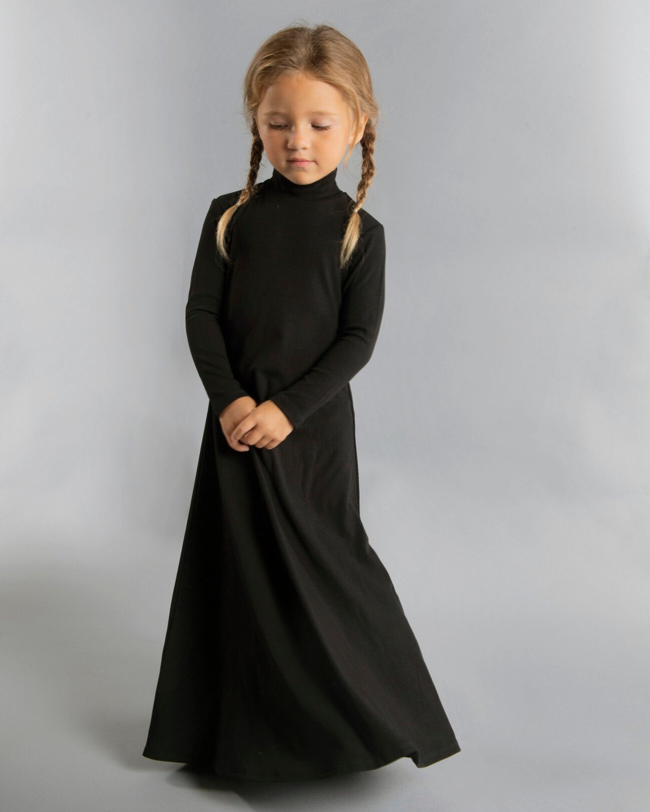 Kids Long Sleeve Mockneck Maxi Halo Dress The Shell Station Kids Long Sleeve Mockneck Maxi Halo Dress The Shell Station