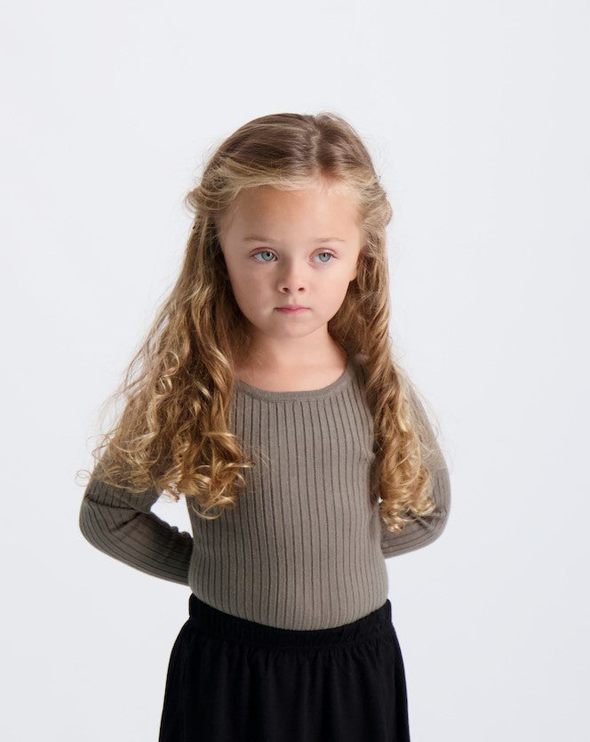 Kids Knit Ribbed Sweater