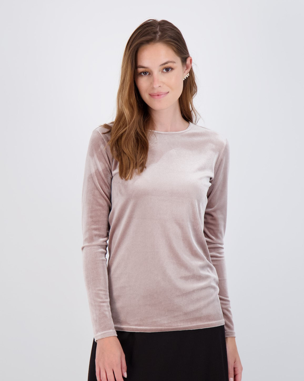 Velvet Long Sleeeve Shell