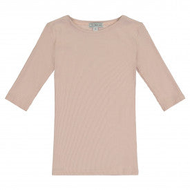 Kids Ribbed 3/4 Sleeve Shell