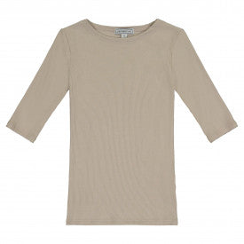 Kids Ribbed 3/4 Sleeve Shell