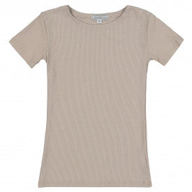 Kids Ribbed Short Sleeve Shell